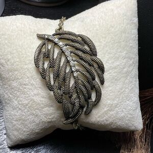 Vintage Feather Bracelet with rhinestones